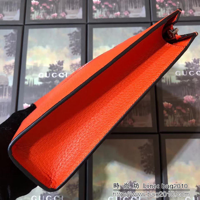 GUCCI古馳 原單品質 提花條紋 新款手包 475316 橙色豬紋皮 WTG1417